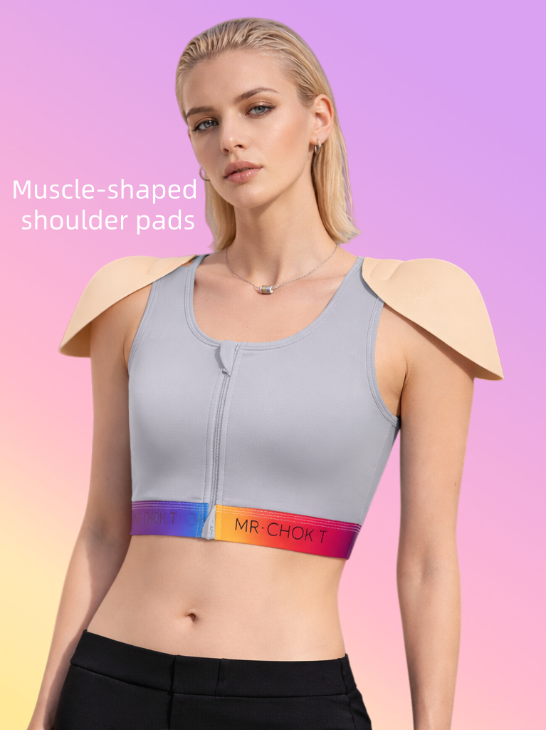 A cosplay specific binder with four types of shoulder pads