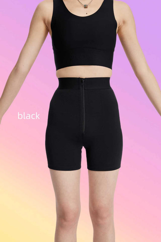 CosmicOtaku Sculpting Performance Shorts · Multi-Fabric Construction · Front Closure · Visual Balance Design