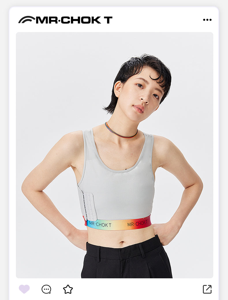 Rainbow Short Buckle Chest Binder