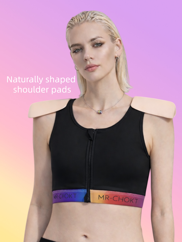 A cosplay specific binder with four types of shoulder pads