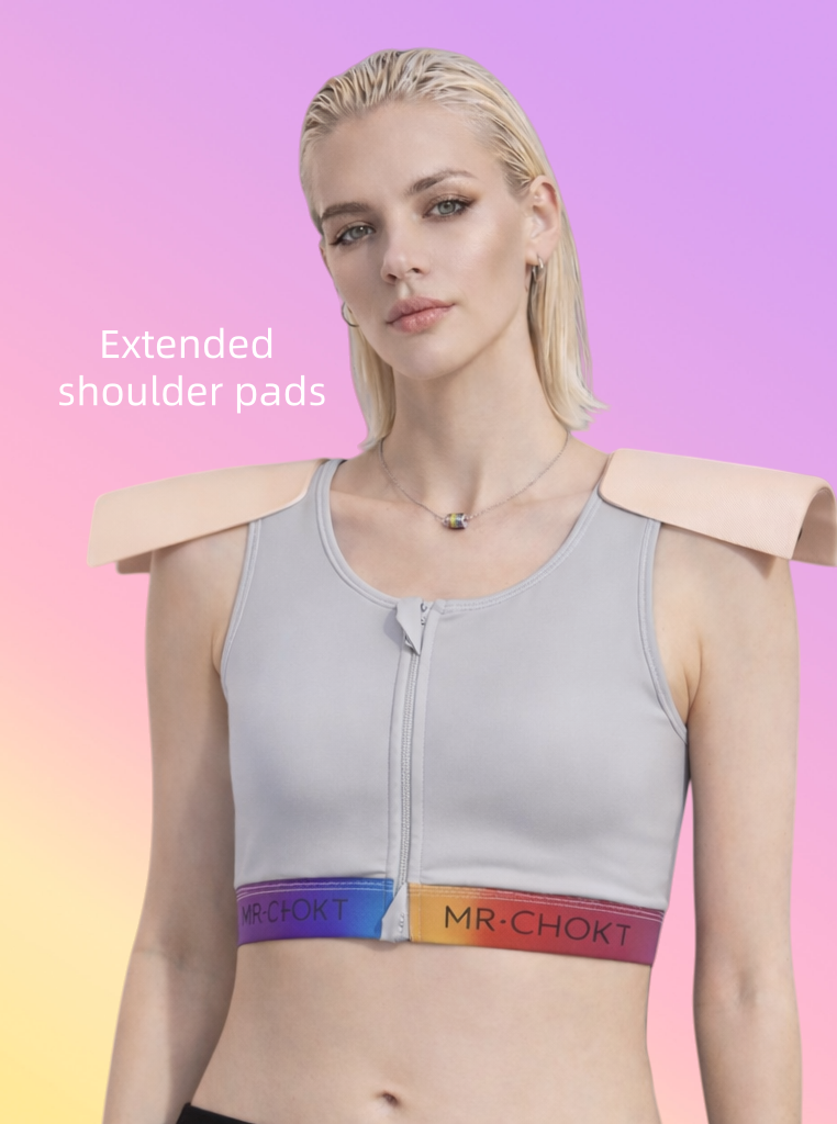 A cosplay specific binder with four types of shoulder pads