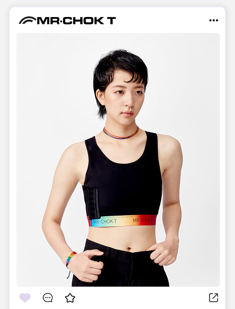 Rainbow Short Buckle Chest Binder